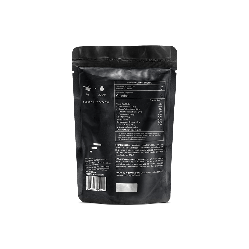 Creatine Monohydrate Powder Flooxe - reverso